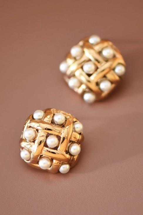 18K Gold Pvd Plated Waterproof Stainless Steel Stud Earrings