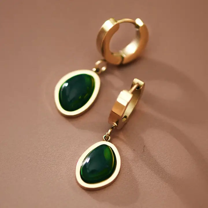 18K Gold Plated Waterproof Stainless Steel Drop Earrings