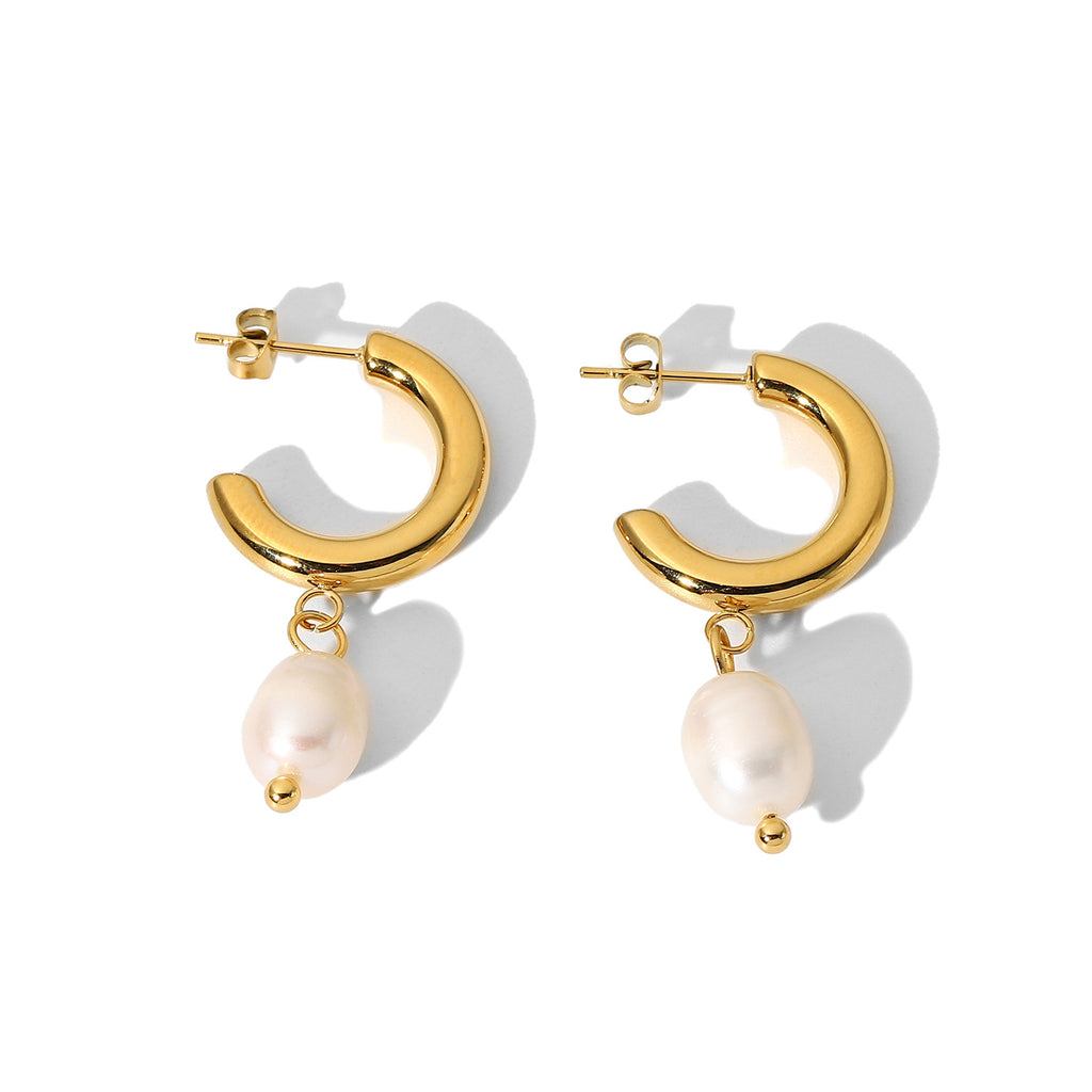 Aurelia Geometric 18K Gold Plated Hoop Earrings
