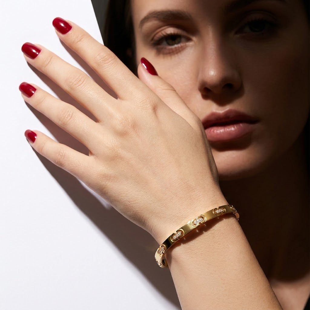 The Heritage Geometric Link Statement Bangle