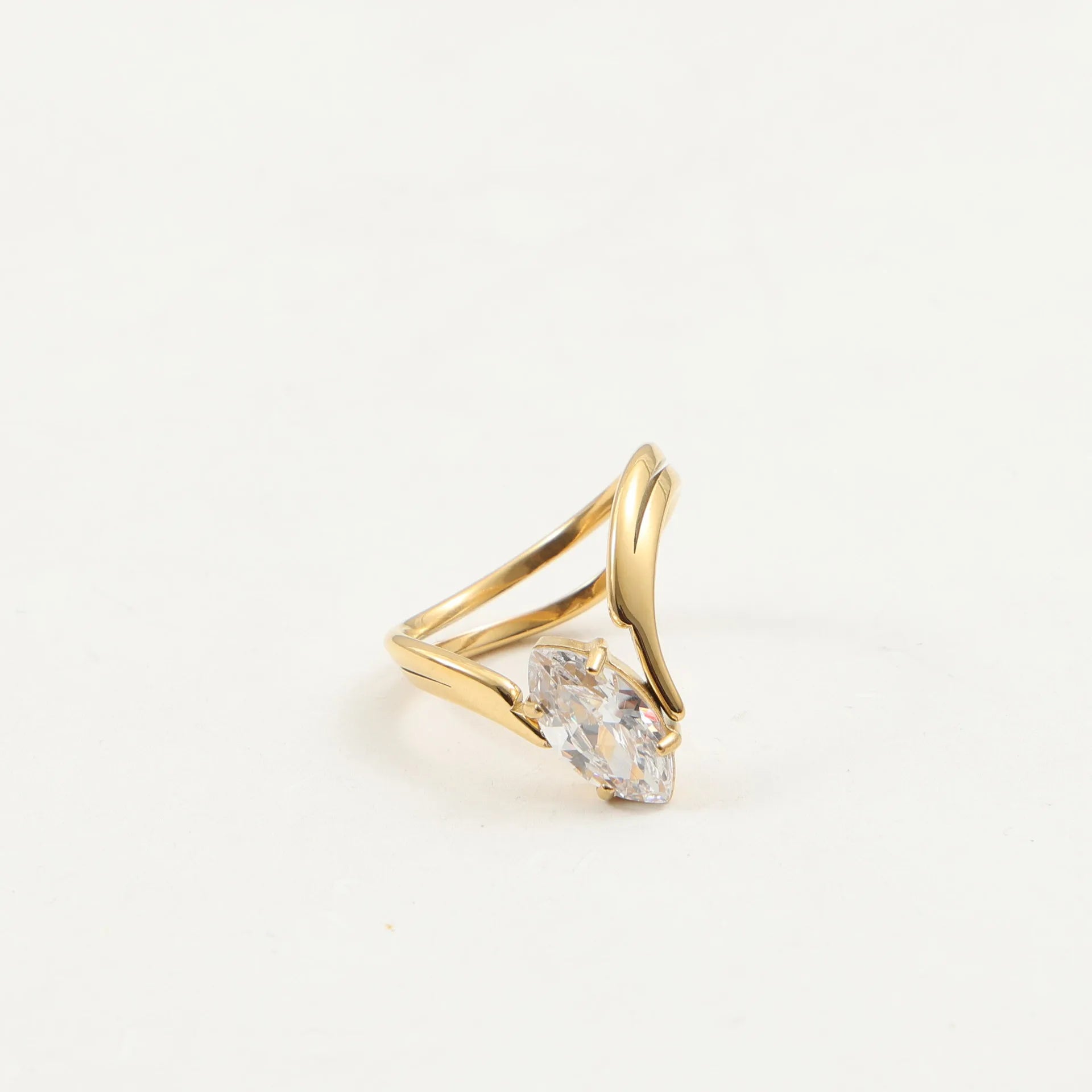 The Valentina Gold PVD Coated Adjustable Asymmetric Gem Band