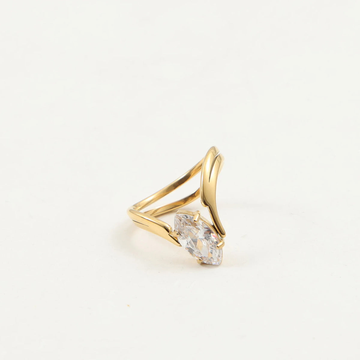 The Valentina Gold PVD Coated Adjustable Asymmetric Gem Band