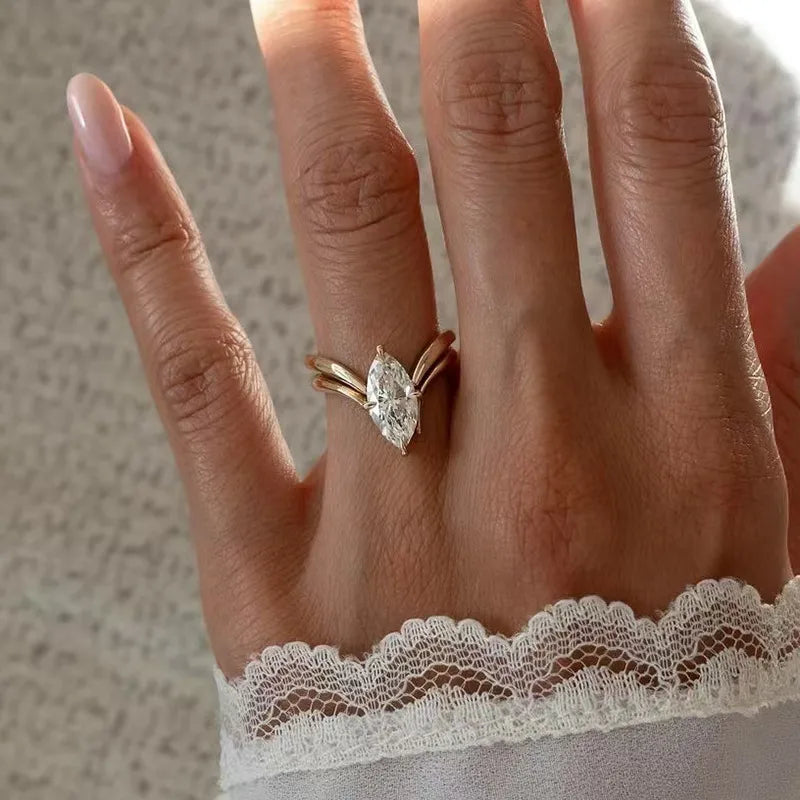 The Valentina Gold PVD Coated Adjustable Asymmetric Gem Band