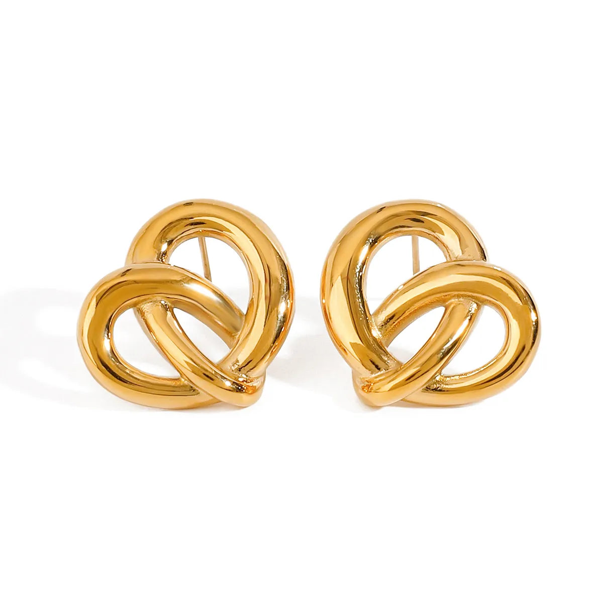 Tarnish-Free Stainless Steel Bold Twisted Geometric Earrings