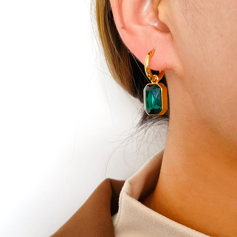 The Aria Emerald & Crystal Drop Earrings
