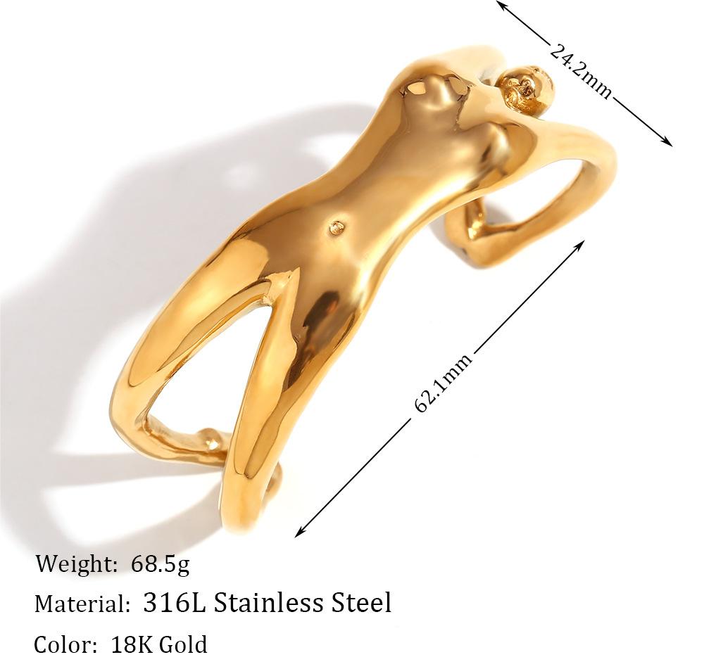 Gaia Artistic Body Silhouette Bracelet - Stainless Steel
