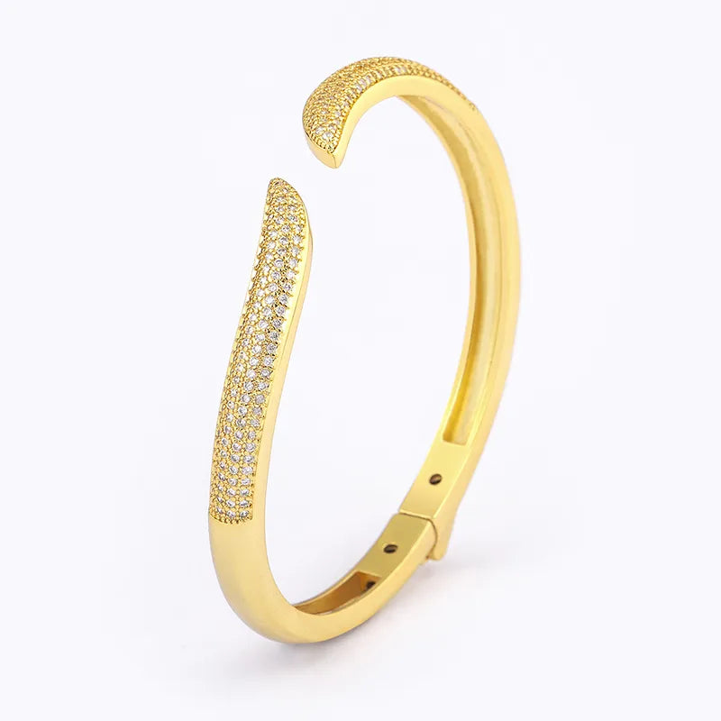The Aurelia Pavé Zircon Tapered Crossover Bangle