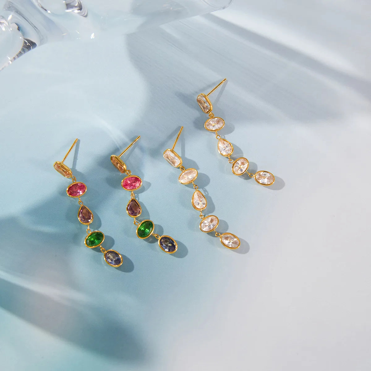Tarnish-Free Stainless Steel Abstract Molten Gold Earrings