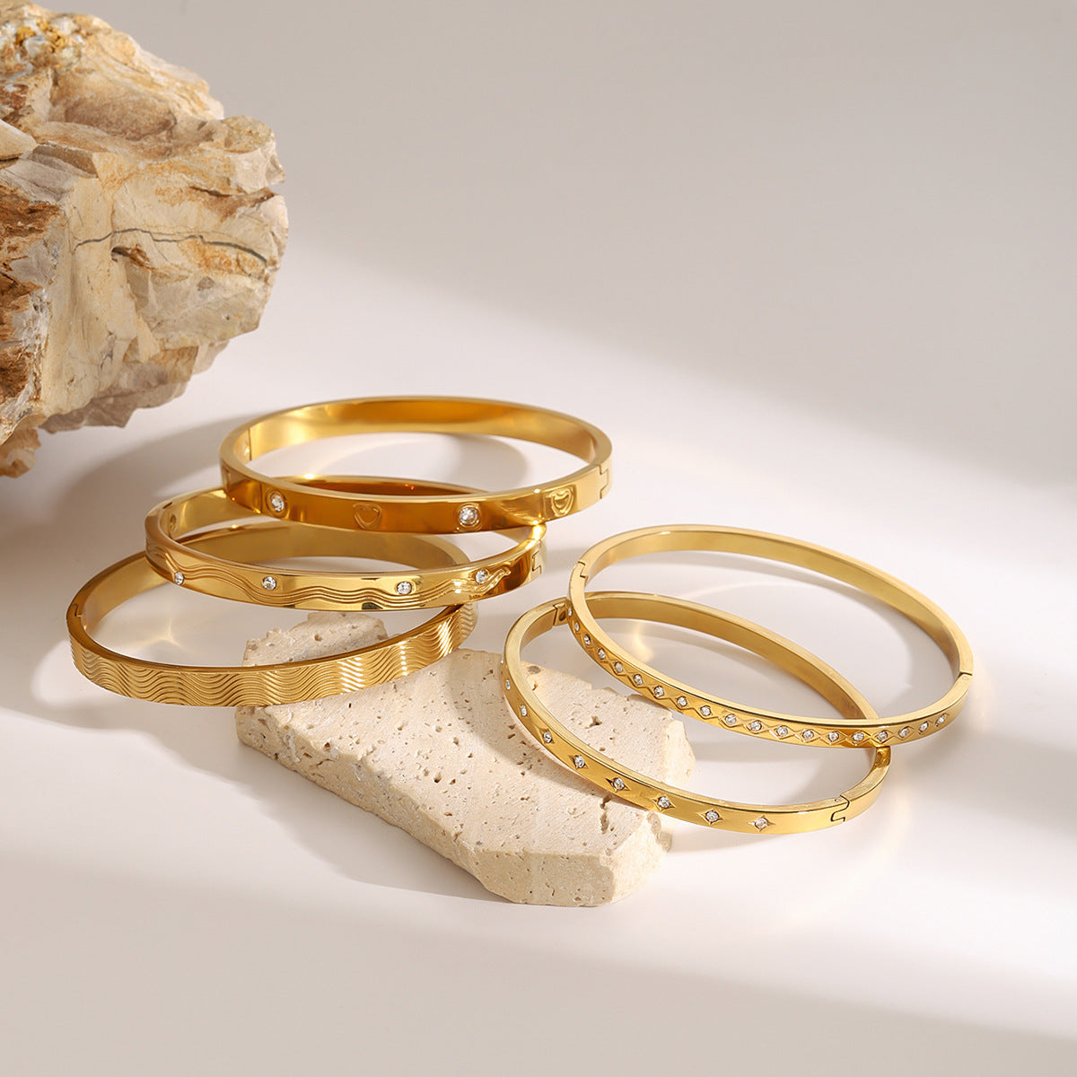 Signature Roman Zircon Bangle Suite