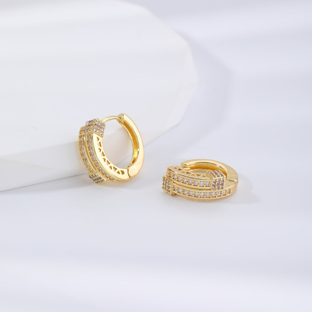 Geometric Zircon Drop Earrings