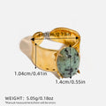 Gaia Geometric 18K Gold Plated Ring with Natural Stone