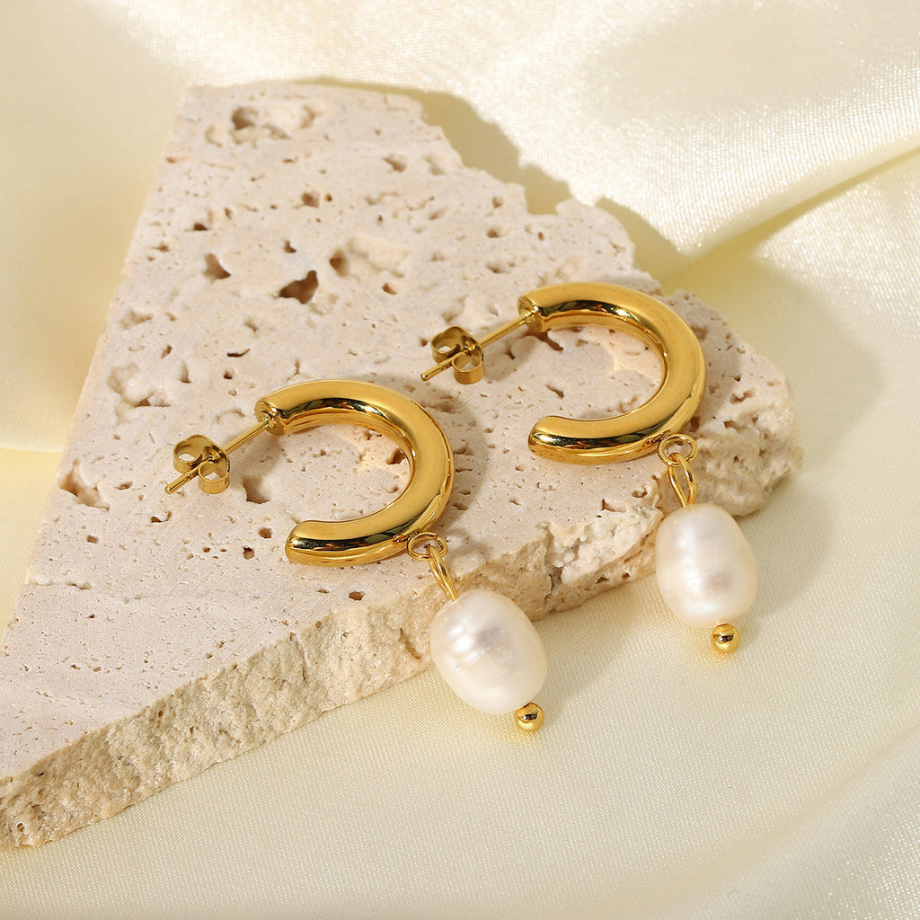 Aurelia Geometric 18K Gold Plated Hoop Earrings