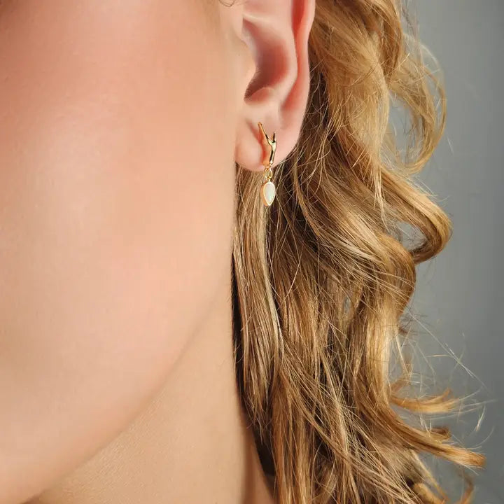 Opal Charm Hand Earrings