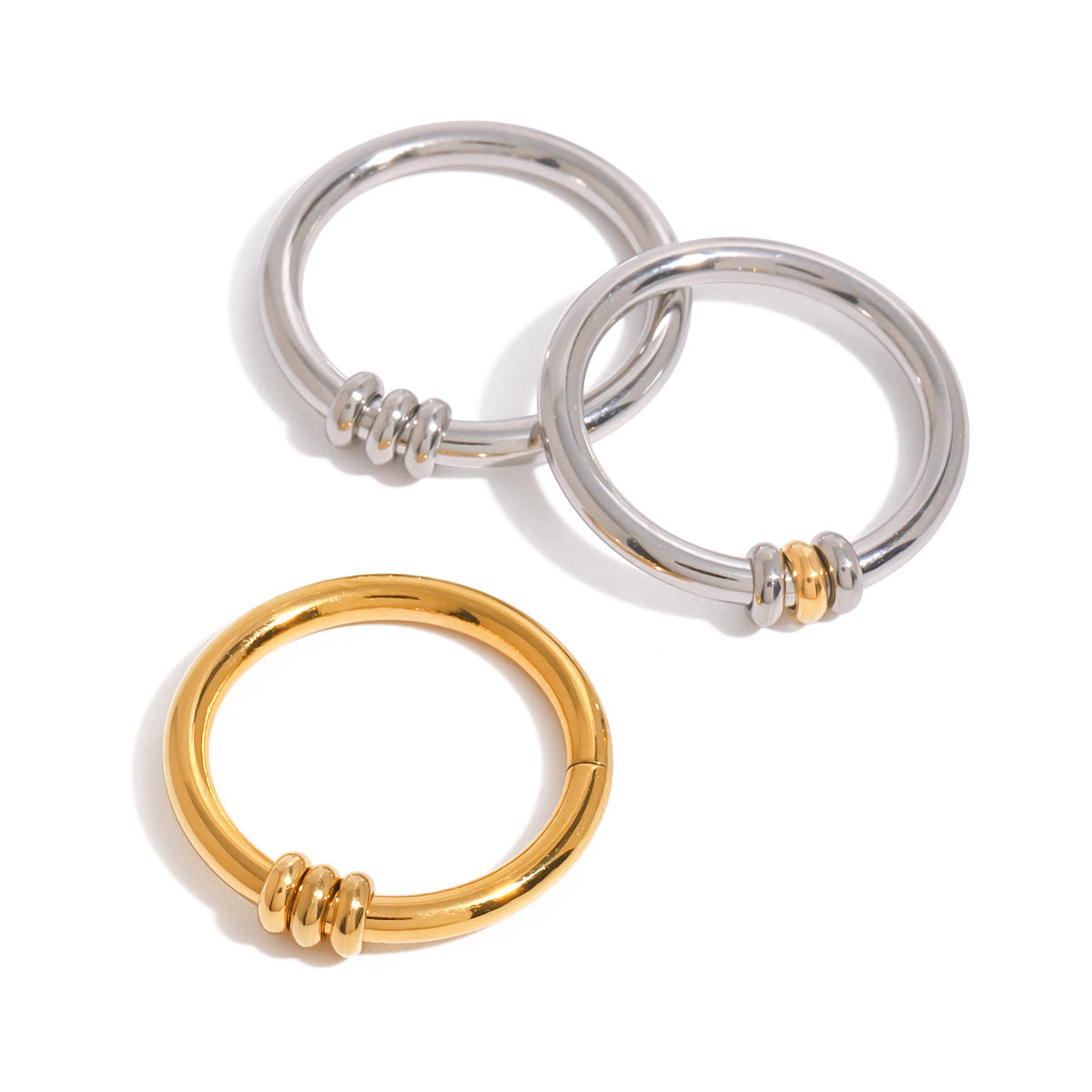 Minimalist U-Shaped Geometric Joint Ring
