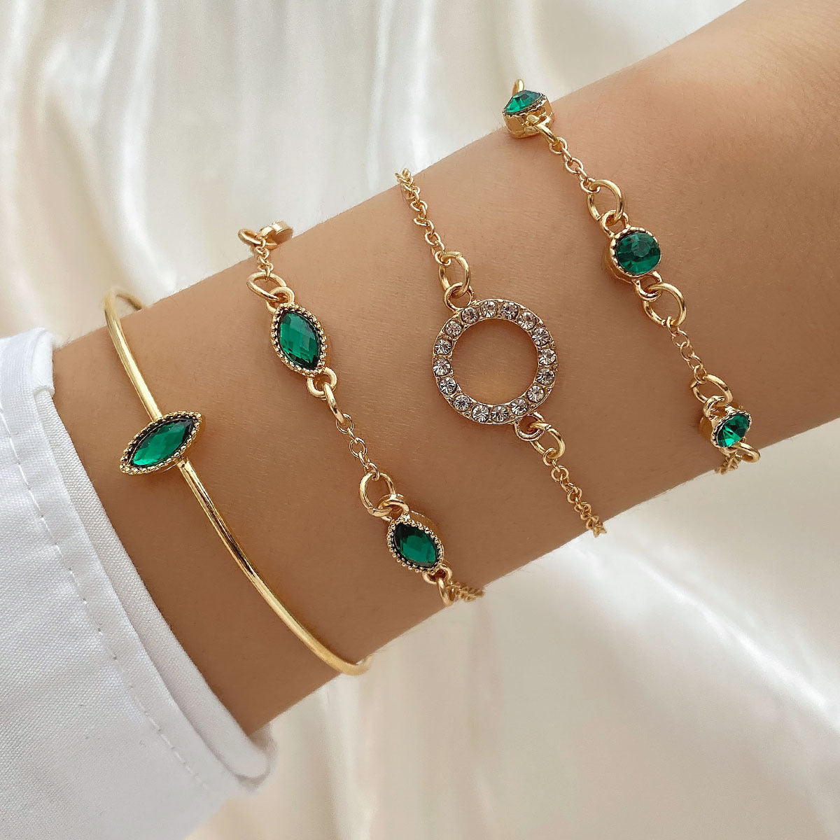 The Emerald Isle Four-Piece Bracelet Stack