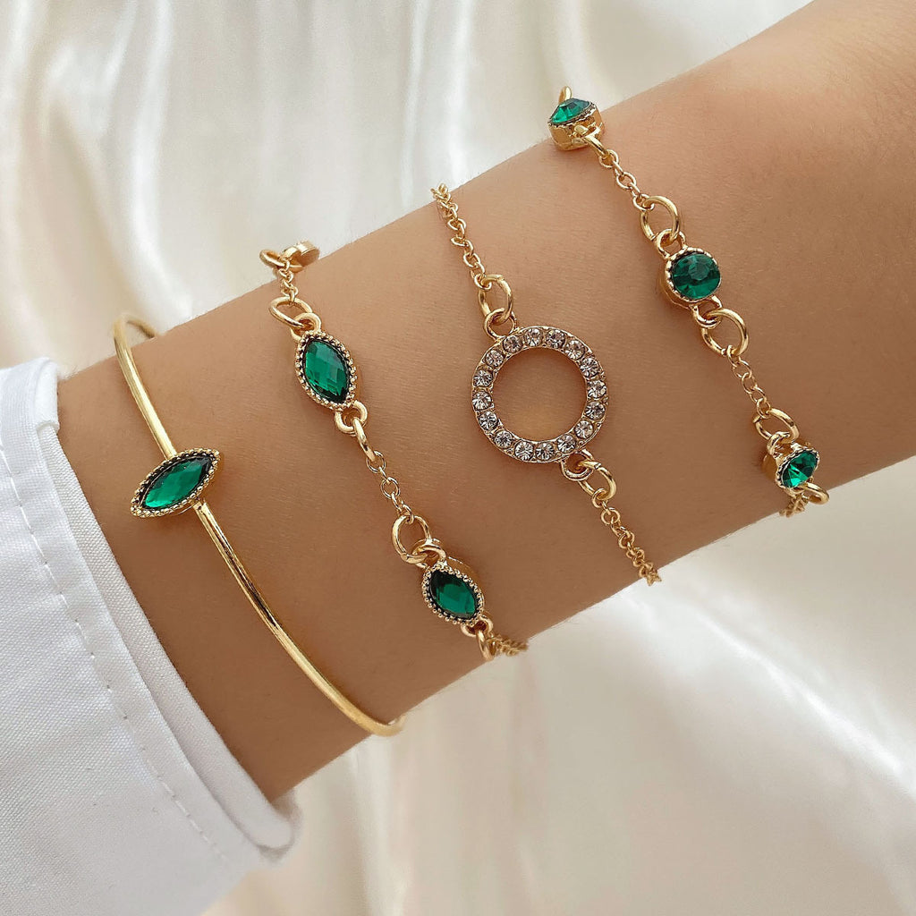 The Emerald Isle Four-Piece Bracelet Stack