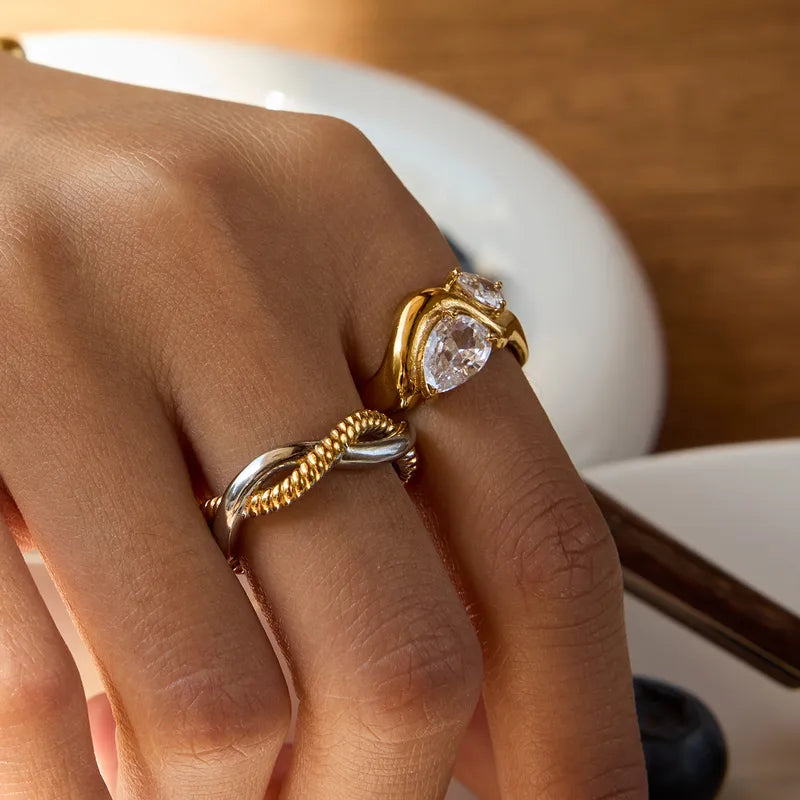The Cleo Waterproof 18K Gold Sleek Serpent Wrap Ring