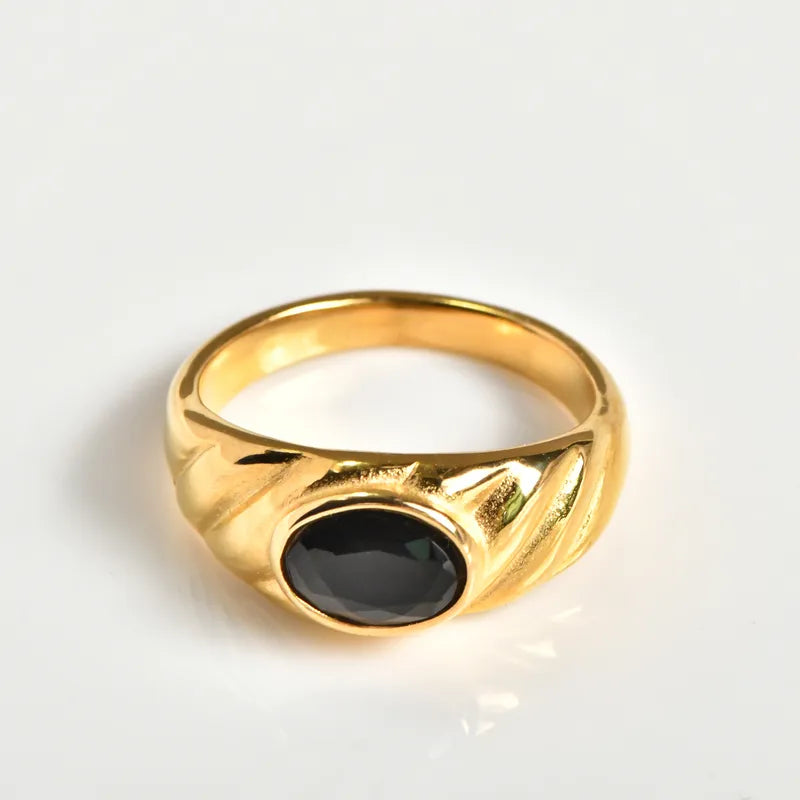 The Medusa Gold PVD Coated Sculpted Textured Snake Ring