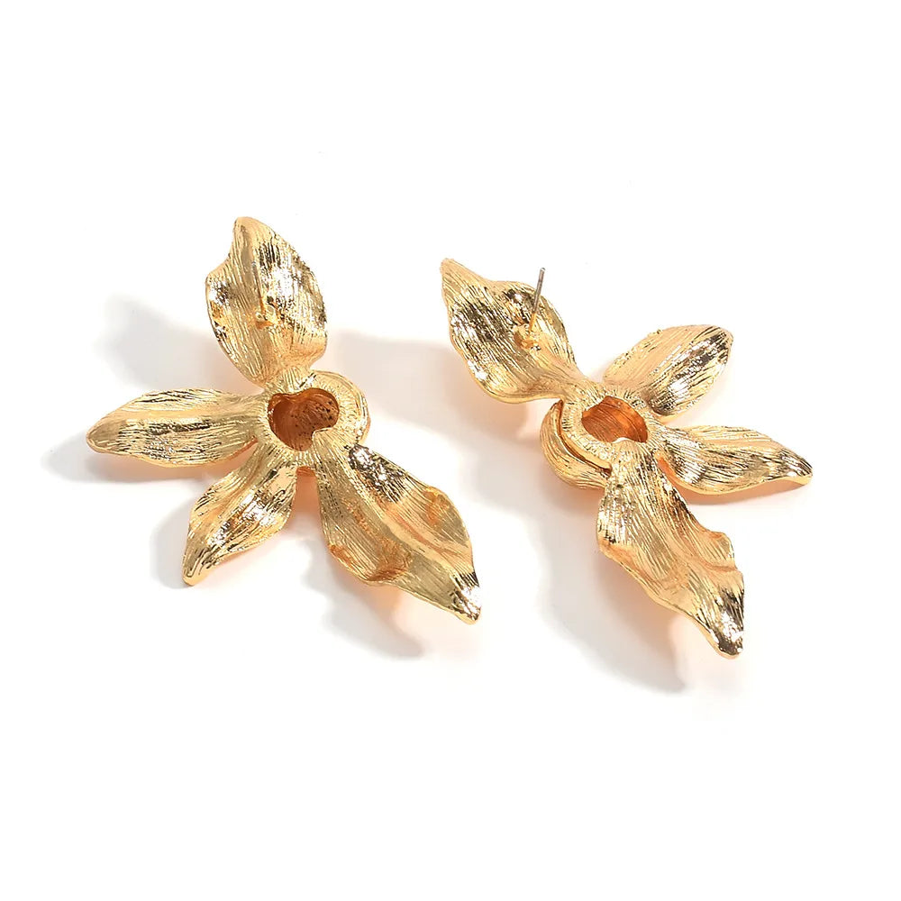 Chunky Abstract Three-Dimensional Flower Drop Earrings