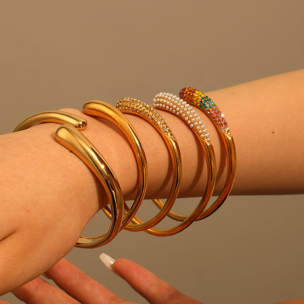 Aura Pearl Layered Cuff Bracelet