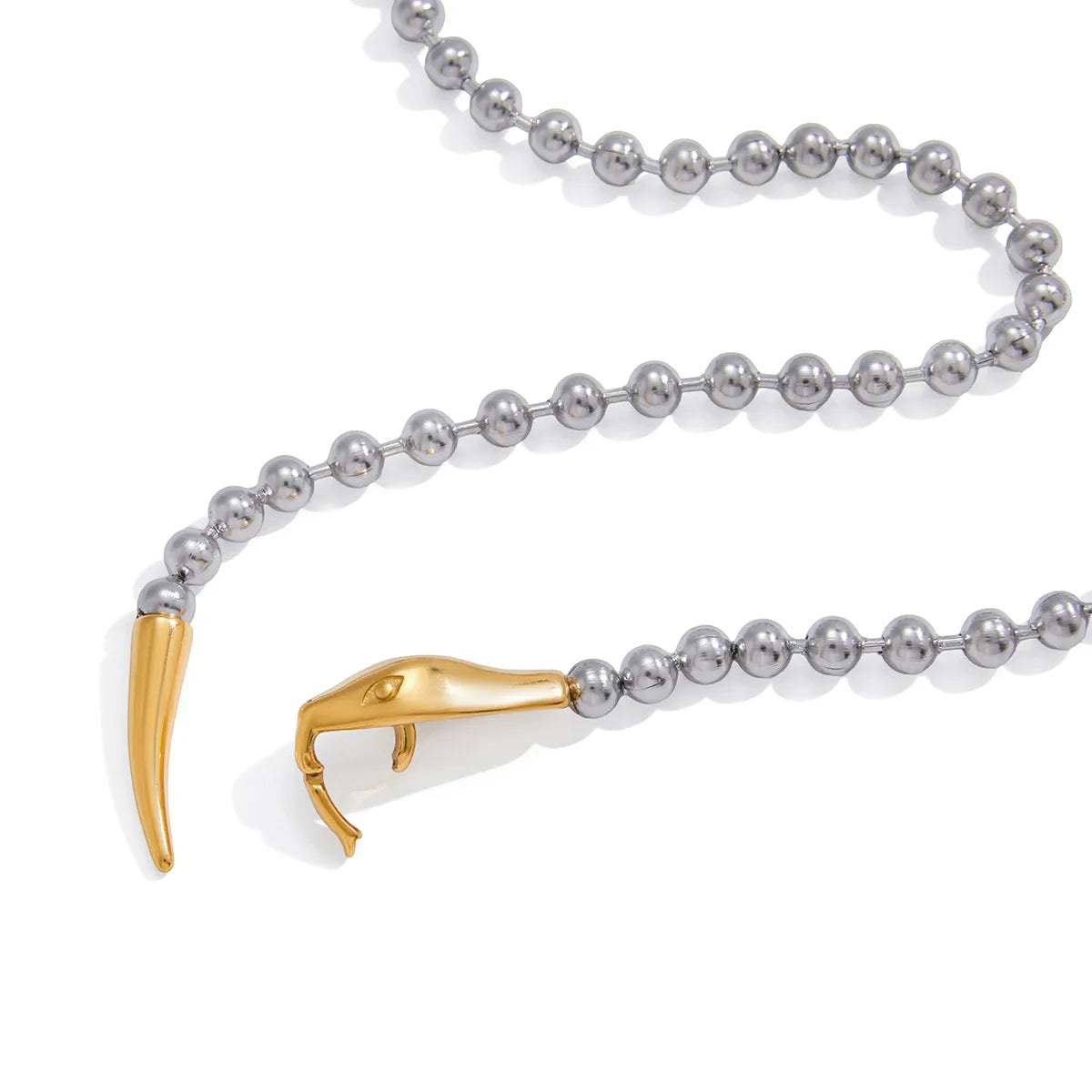 Tarnish-Free Stainless Steel Serpentine Beaded Y-Necklace