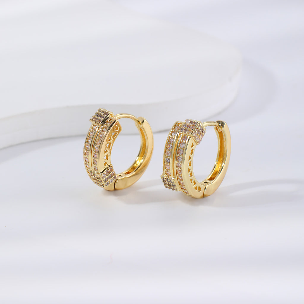 Geometric Zircon Drop Earrings
