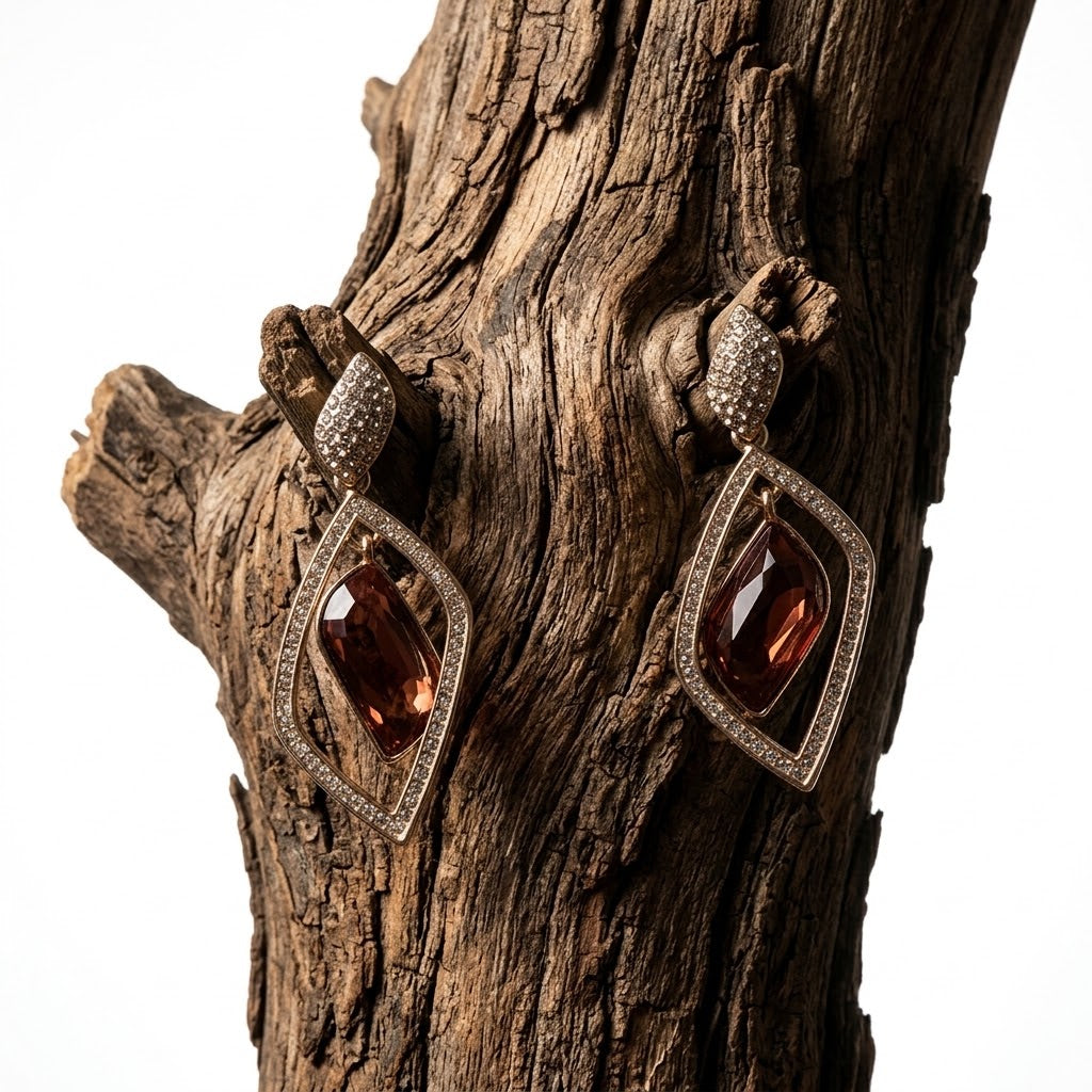 The Sovereign Geometric Crystal Statement Earrings