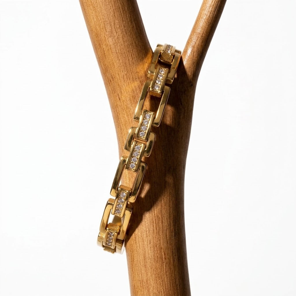 The Solis Rectangular Link Cuff Bracelet