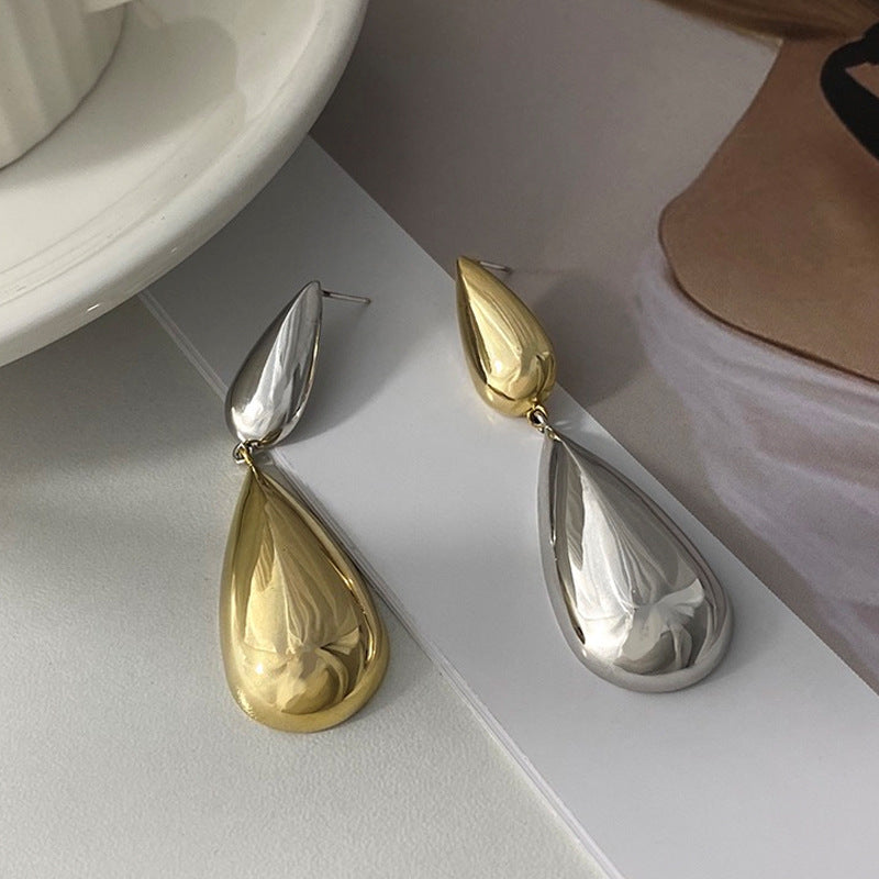 The Horizon Two-Tone Teardrop Earrings
