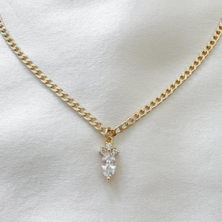 Bexley Marquise Pendant Necklace 14k Gold Filled Chain