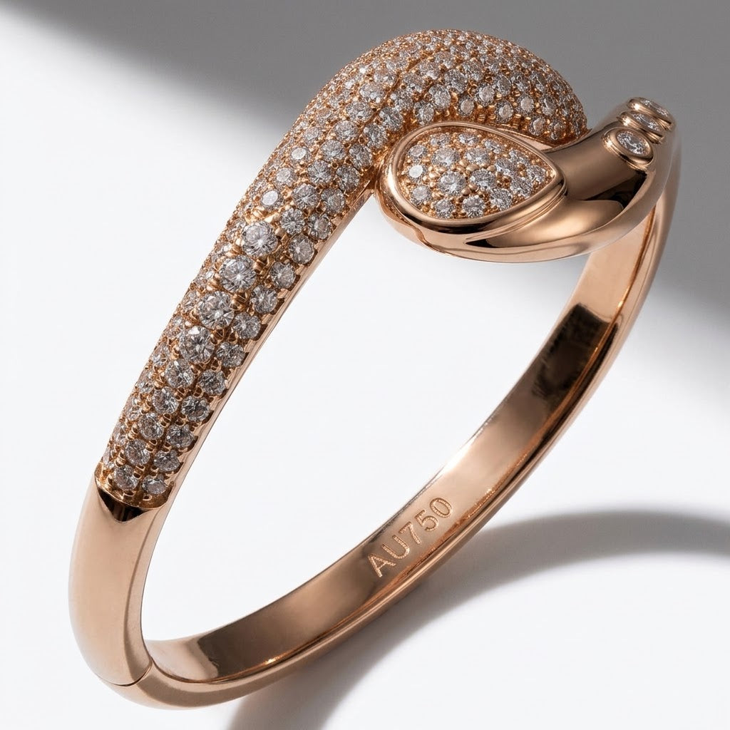 The Aurelia Sculpted Teardrop Bypass Bangle