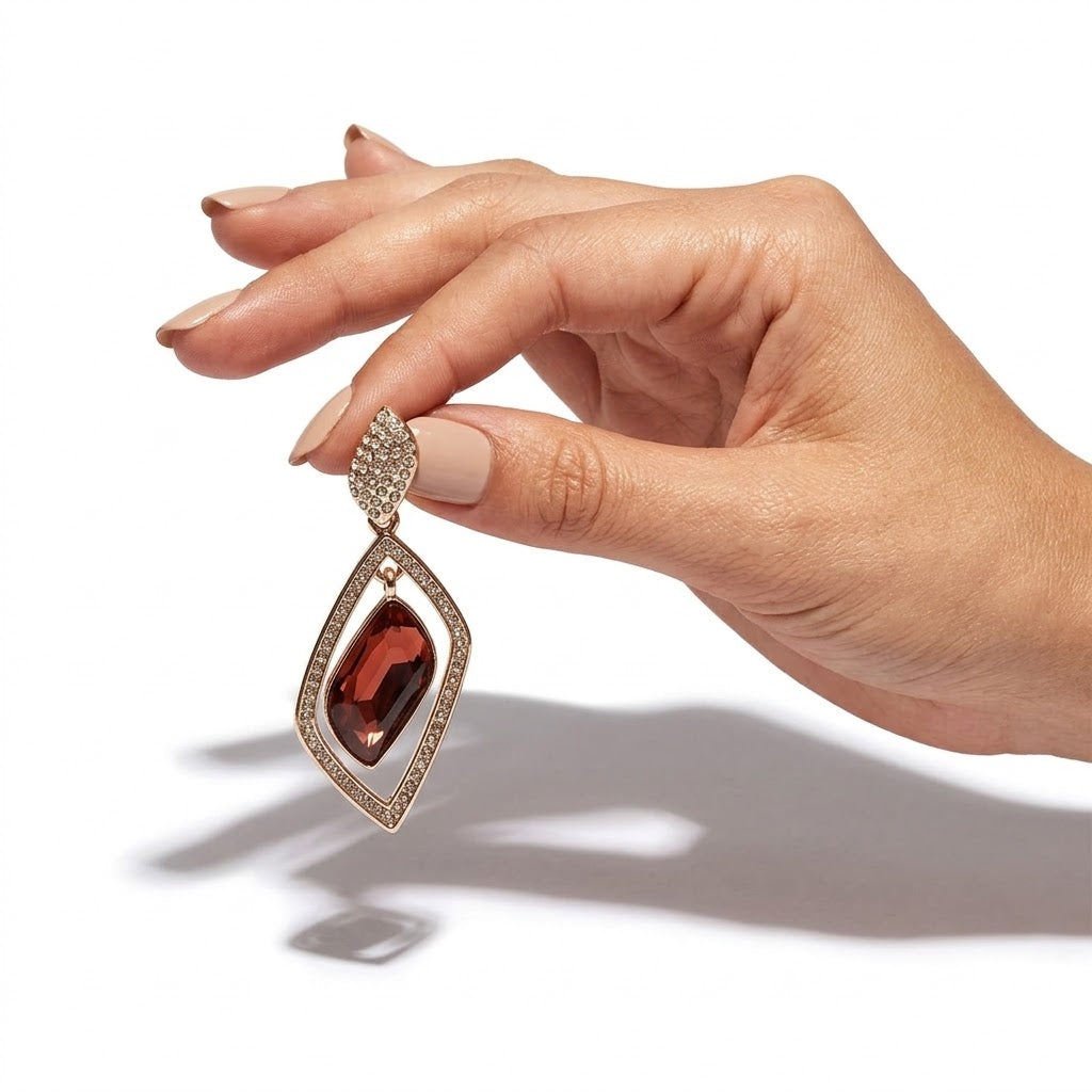 The Sovereign Geometric Crystal Statement Earrings