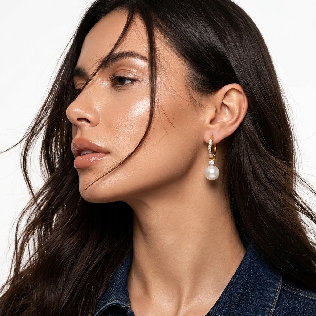 The Riviera 18K Gold PVD Coated Statement Pearl Drops