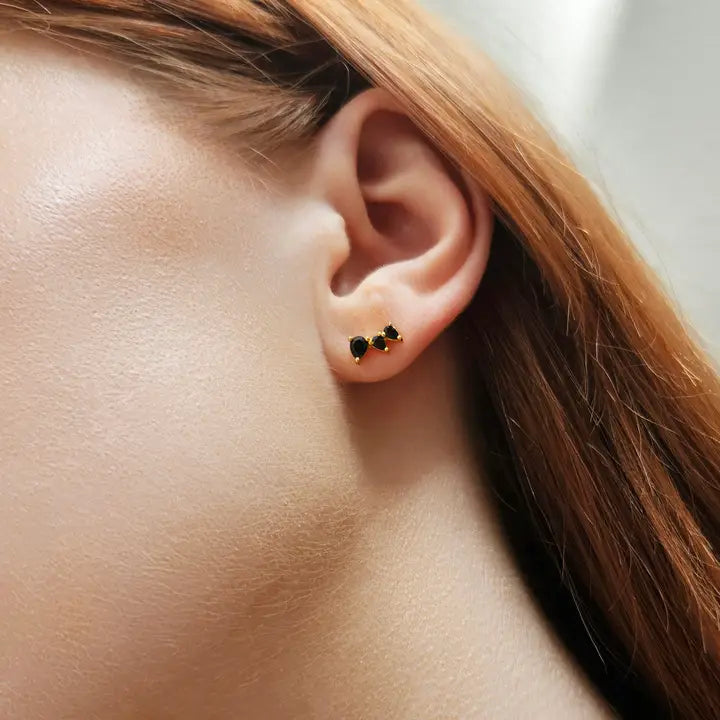 Onyx Pear Cut Earrings