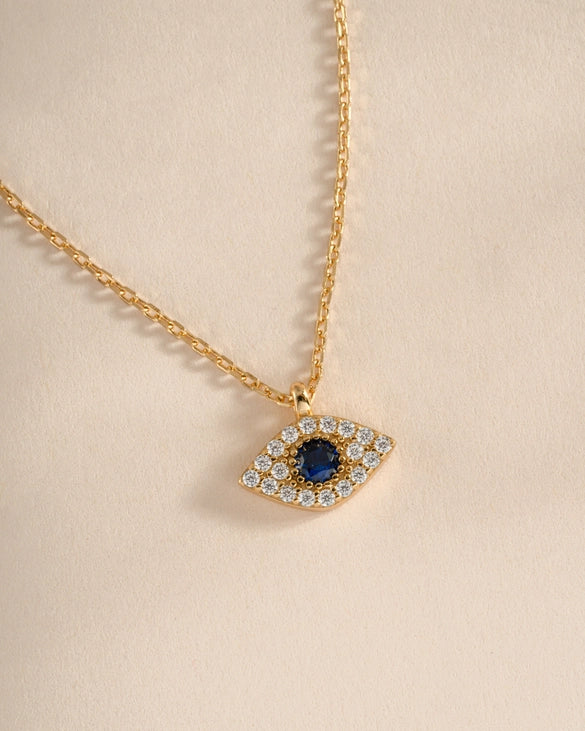Sapphire Evil Eye Necklace