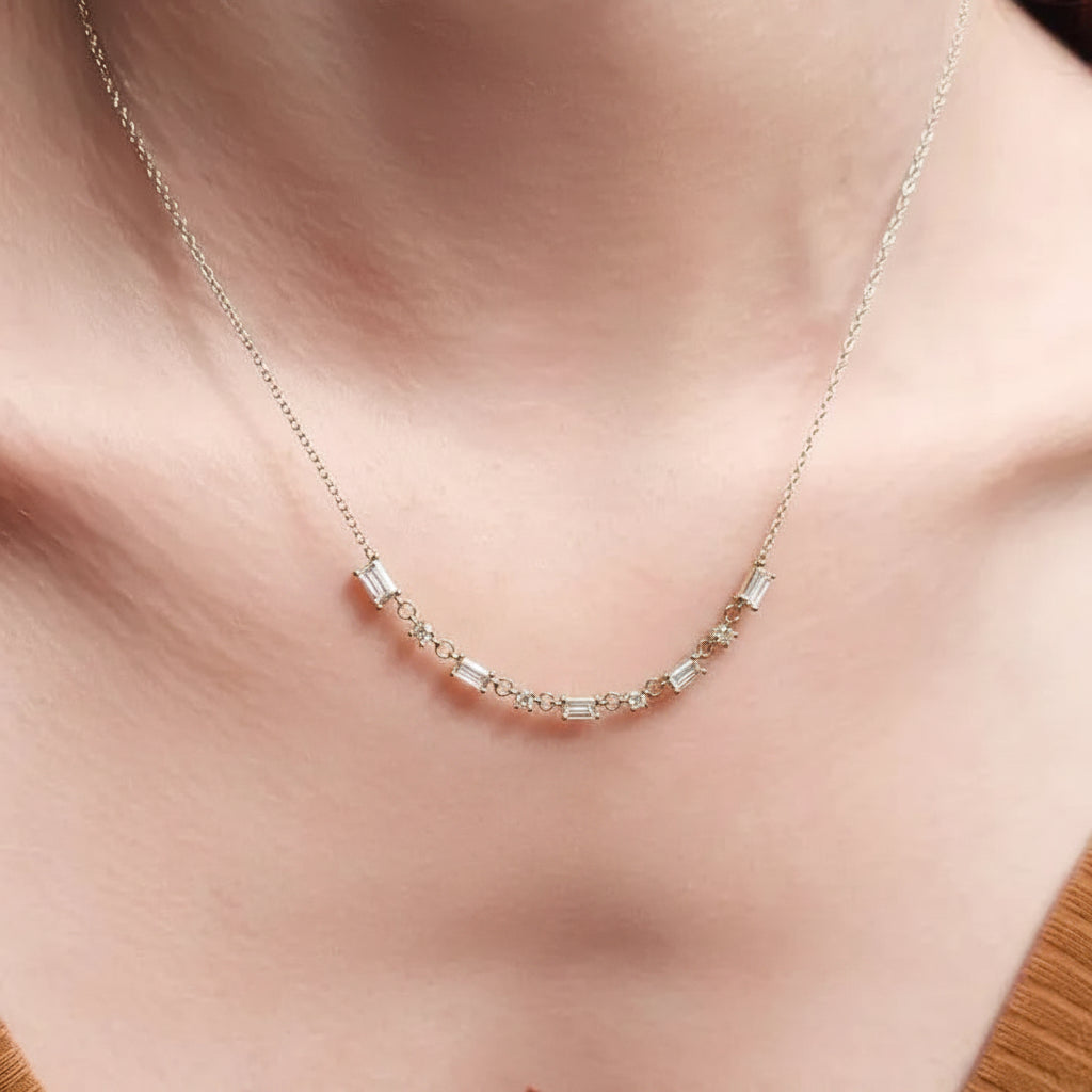 Multi Crystal Dainty Necklace