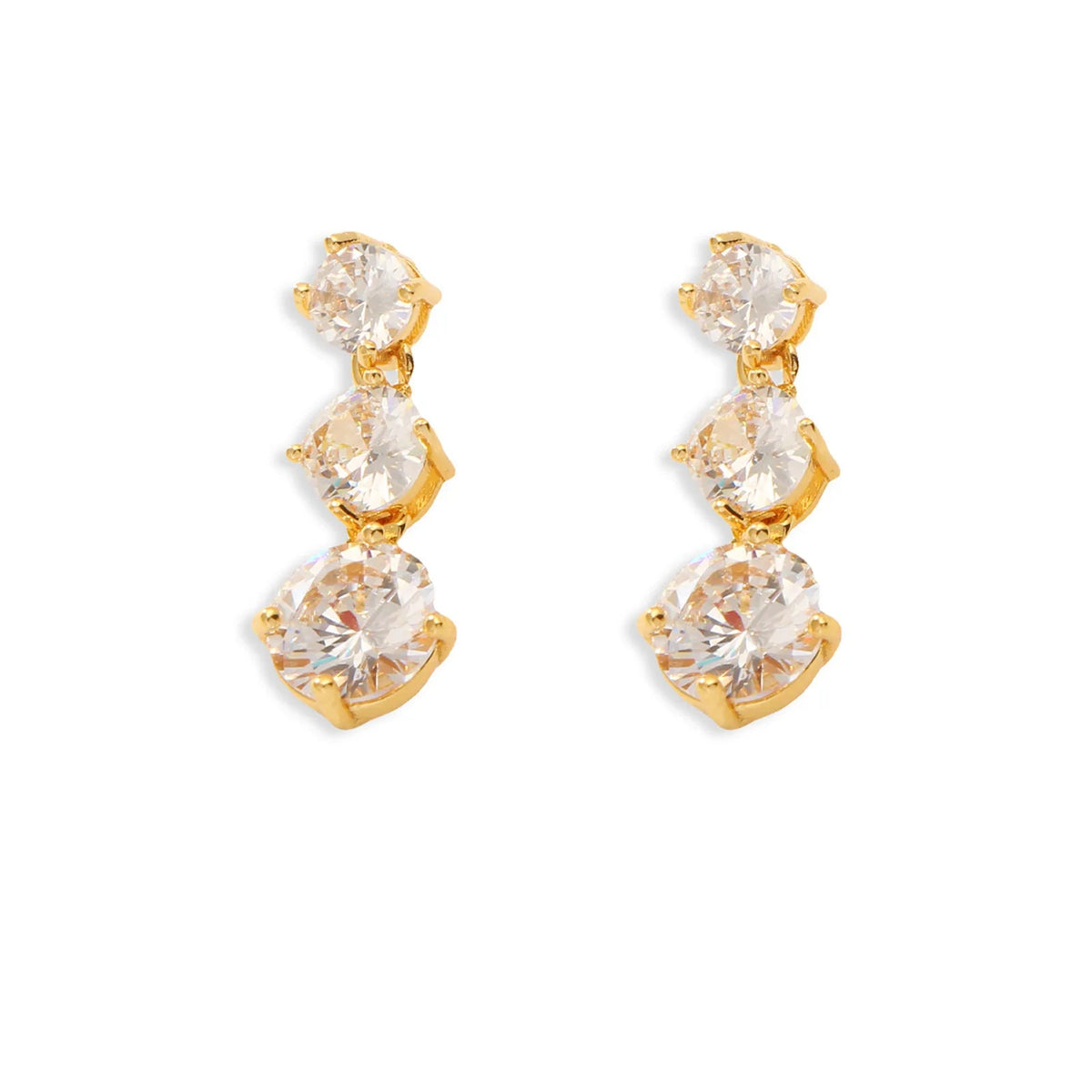 The Grace Waterproof Tiered Zircon Drop Earrings