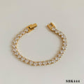 Retro Hearts & Geometric 5-Piece Gold Bracelet Set