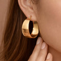 18K Gold Plated Waterproof Stainless Steel Hoop Earrings
