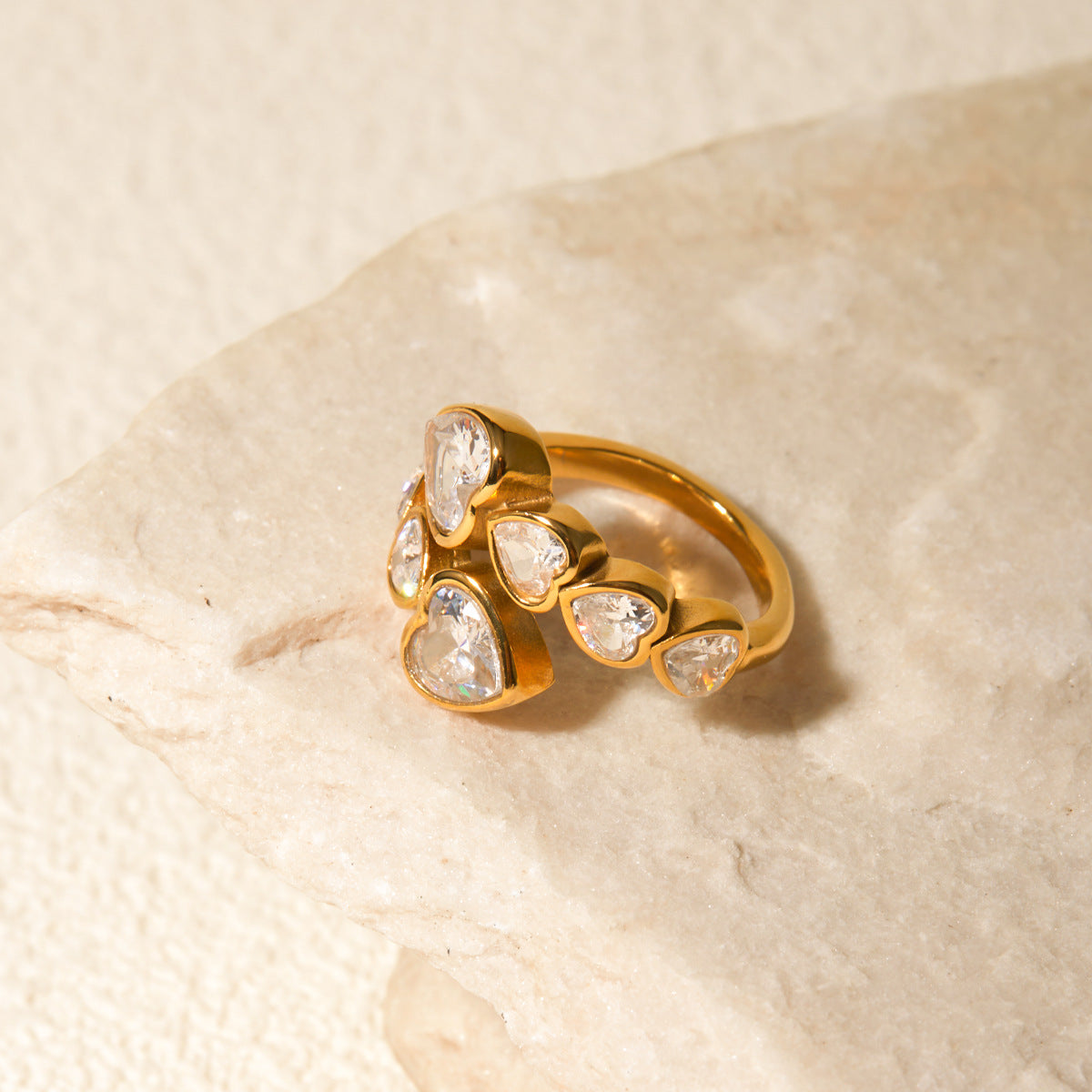 Romy 18K Gold Plated Sculptural Heart Ring