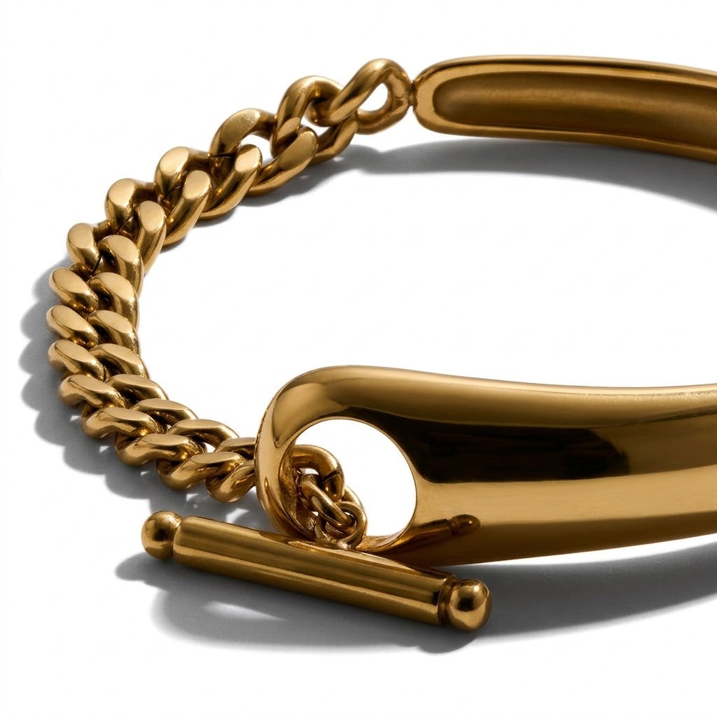 The Horizon Stainless Steel Sculptural OT Clasp Statement Chain