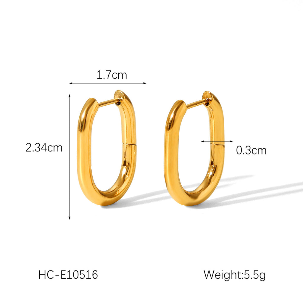 Aurelia Geometric 18K Gold Plated Stainless Steel Earrings