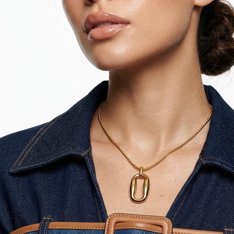 The Lana Molten Oval Pendant Necklace