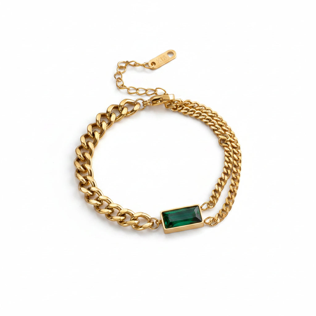 Emerald Vintage Cube Bracelet