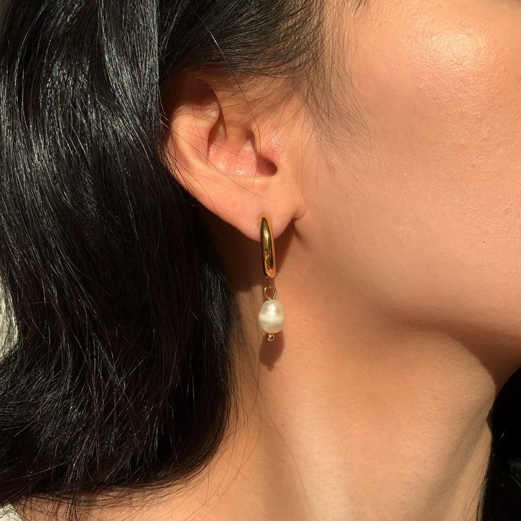 Aurelia Geometric 18K Gold Plated Hoop Earrings
