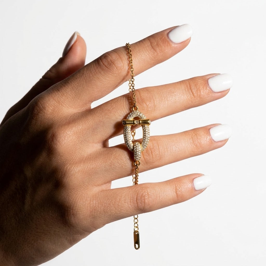The Riviera PVD Gold Plated Interlocking Shimmer Chain