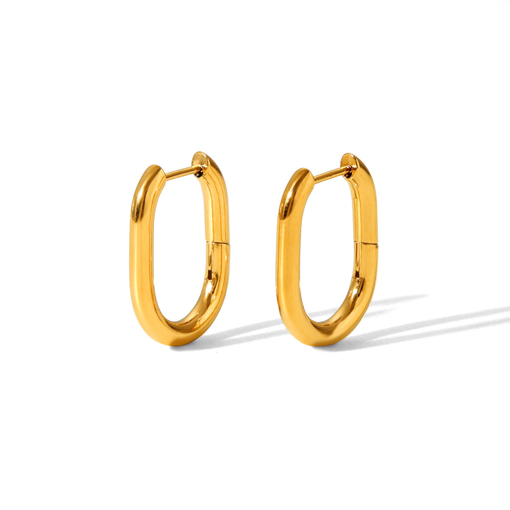 Aurelia Geometric 18K Gold Plated Stainless Steel Earrings