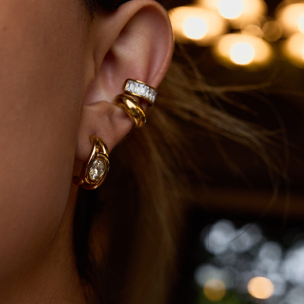 The Starlight Zircon Huggie Hoops