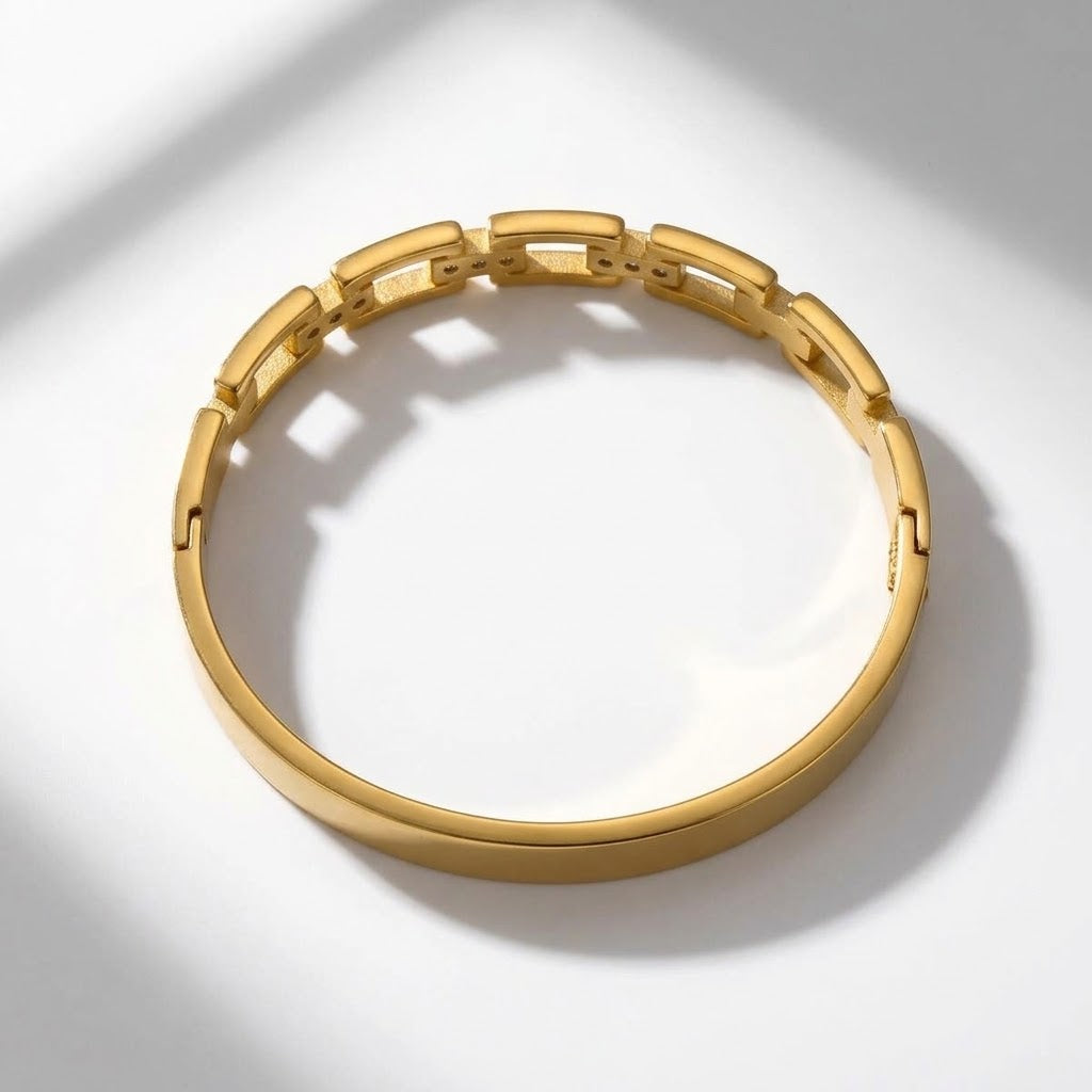 The Solis Rectangular Link Cuff Bracelet