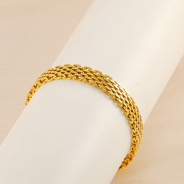 Geometric Link Metal Bracelet - Timeless Office-to-Evening Accessory